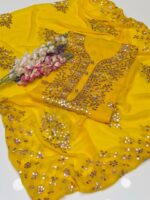 Pure Bhamber Chiffon Pasting Gotta Gala Border - Image 5