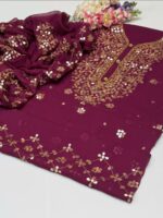 Pure Bhamber Chiffon Pasting Gotta Gala Border - Image 9