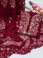 Pure Bhamber Chiffon Pasting Gotta Gala Border - Image 10