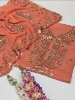 Pure Bhamber Chiffon Pasting Gotta Gala Border - Image 11