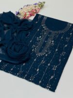 Handmade Shahi  Mukesh Work On Pure shafon Full Shirt Jal With Chatta Dupatta 2pc Suit👗 - Image 2