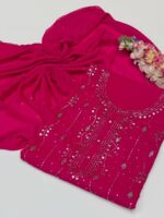 Handmade Shahi  Mukesh Work On Pure shafon Full Shirt Jal With Chatta Dupatta 2pc Suit👗 - Image 4