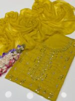 Handmade Shahi  Mukesh Work On Pure shafon Full Shirt Jal With Chatta Dupatta 2pc Suit👗 - Image 12