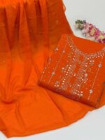 Handmade Shahi  Mukesh Work On Pure shafon Full Shirt Jal With Chatta Dupatta 2pc Suit👗 - Image 10