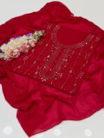 Handmade Shahi  Mukesh Work On Pure shafon Full Shirt Jal With Chatta Dupatta 2pc Suit👗 - Image 6