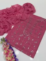 Handmade Shahi  Mukesh Work On Pure shafon Full Shirt Jal With Chatta Dupatta 2pc Suit👗 - Image 9