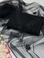 Handmade Applic Work On Net Fabric Full Shirt Jall With Booti Jall Dupatta 2pc Suit…✨🌿🪡💝 - Image 4