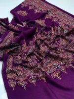 Elegant And Beautiful Hand Made Kashmiri Embroidery With Block Print Excellent Quality Pashmina - Image 3