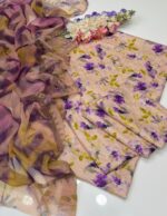 - Premium quality *SELF* swiss  jacquard lawn fabric digital printed shirt Premium quality *SELf* Swiss  *JACQUARD* lawn fabric digital printed trouser chiffon digital printed dupatta 3pc unstitched suit 👗 - Image 4