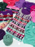 Handmade Lawn Paka Mirror work Shirt