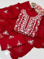 Handmade Lawn Paka Mirror work Shirt - Image 4