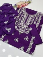 Handmade Lawn Paka Mirror work Shirt - Image 3