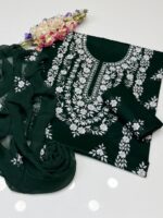 Handmade Lawn Paka Mirror work Shirt - Image 5