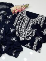 Handmade Lawn Paka Mirror work Shirt - Image 9