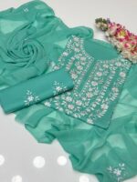 Handmade Lawn Paka Mirror work Shirt - Image 13